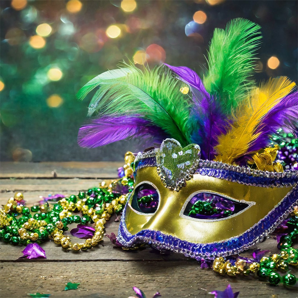 Carnival Themed Backdrop Vibrant Mardi Gras Mask Party Backdrop BRP1-209
