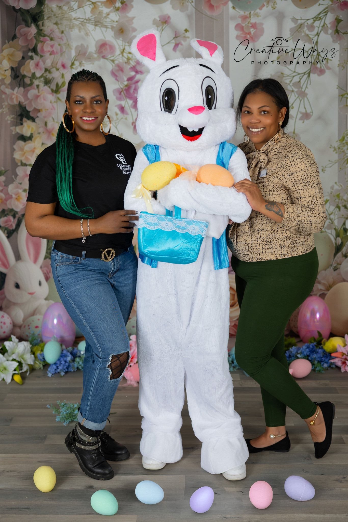 Easter Photo Backdrop Charm Window Rabbits Backdrop BRP1-213