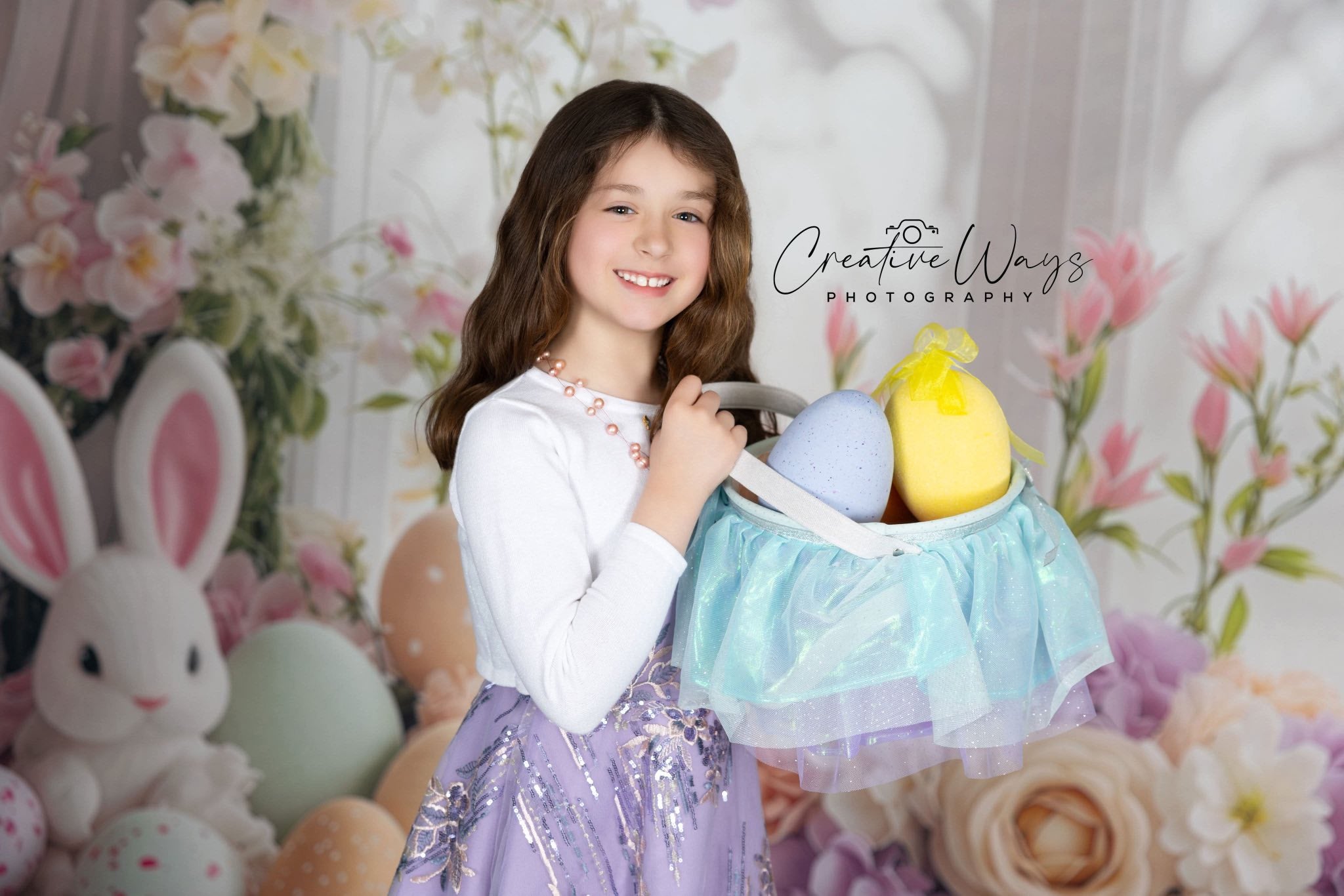 Easter Photo Backdrop Charm Window Rabbits Backdrop BRP1-213