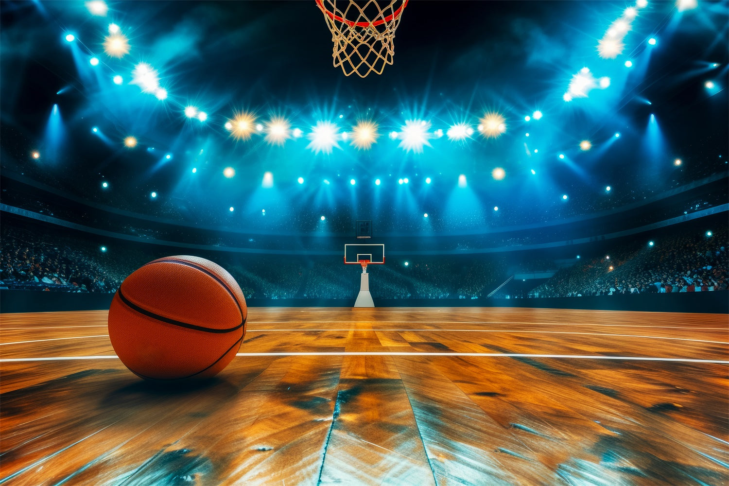 Basketball Court Backdrop Bright Game Night Backdrop BRP1-317