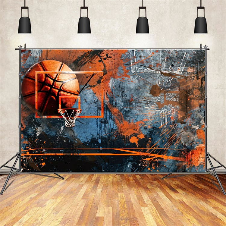 Basketball Court Backdrop Creative Graffiti Art Backdrop BRP1-329