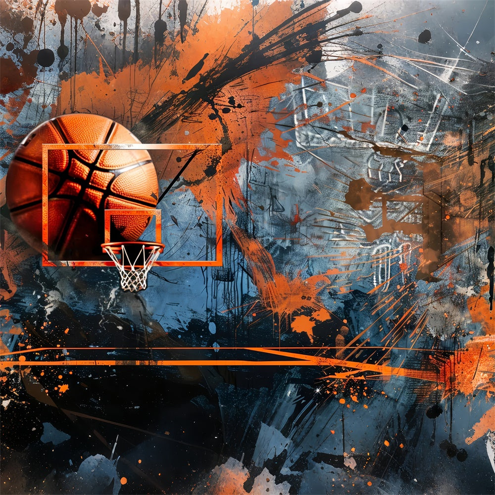 Basketball Court Backdrop Creative Graffiti Art Backdrop BRP1-329