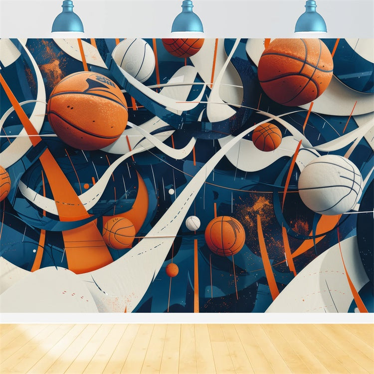 Basketball Photo Backdrops Energetic Modern Art Backdrop BRP1-330