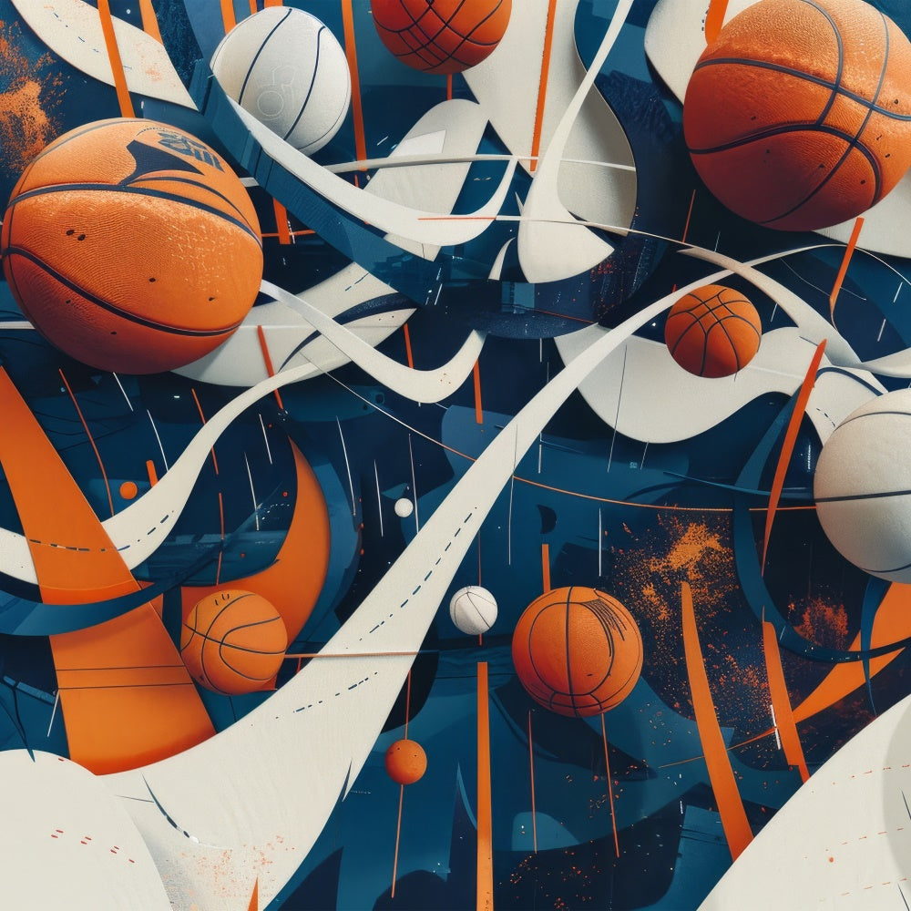Basketball Photo Backdrops Energetic Modern Art Backdrop BRP1-330