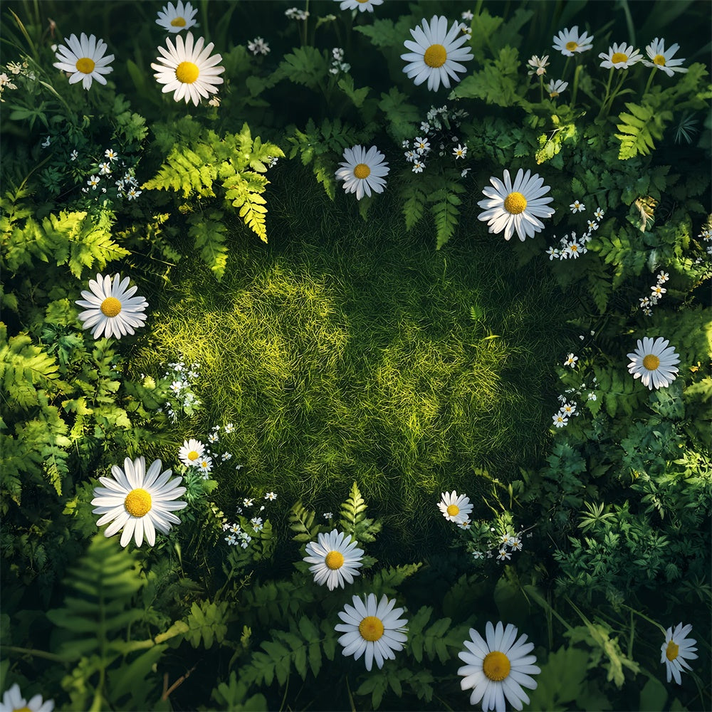 Floor Backdrops Daisy Circle Green Lawn Backdrop BRP1-42