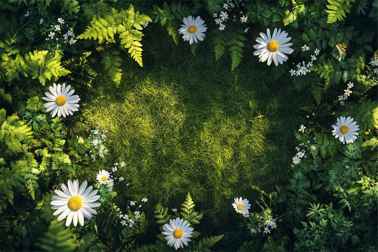 Floor Backdrops Daisy Circle Green Lawn Backdrop BRP1-42