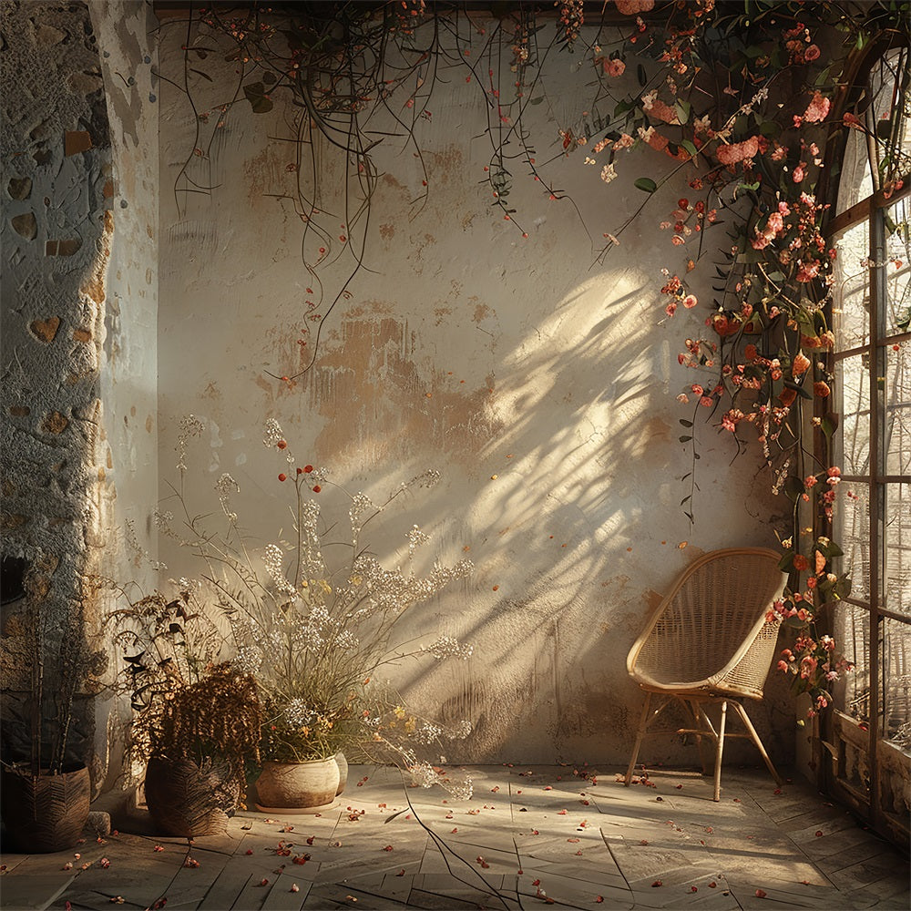 Vintage Warm Botanical Corner Boho Backdrop BRP10-100