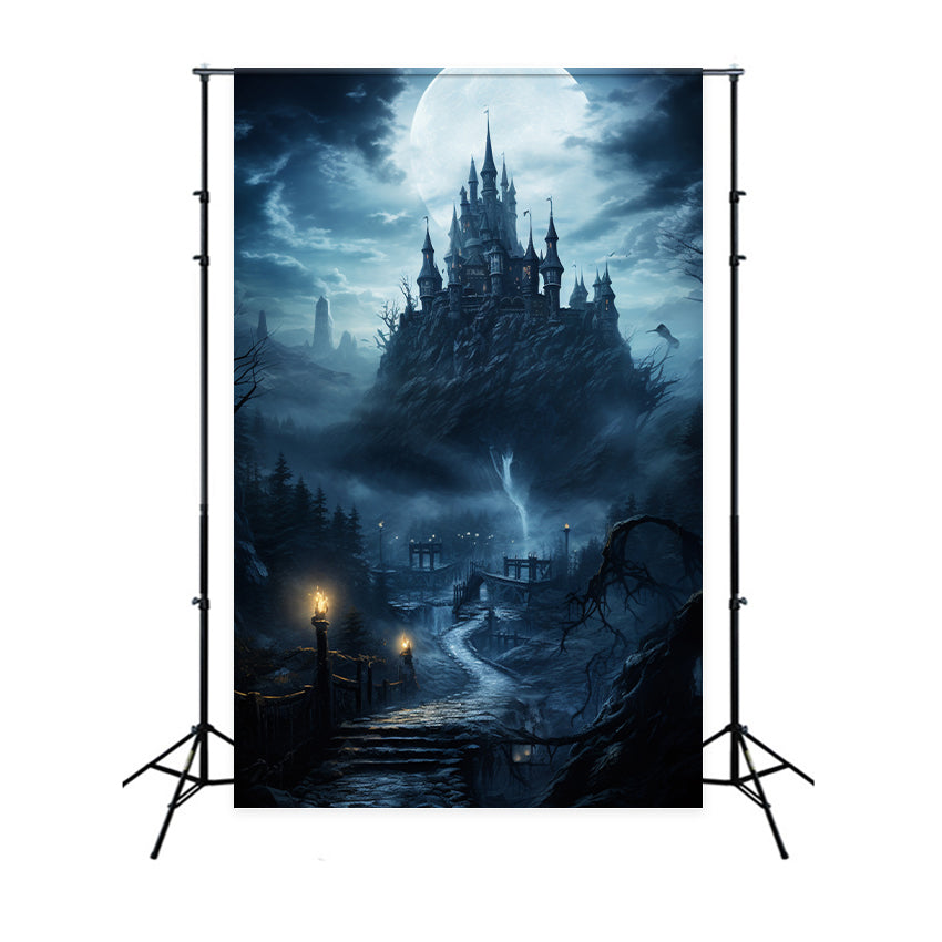Backdrop Ideas For Halloween Gothic Castle Misty Mountain Backdrop BRP10-224