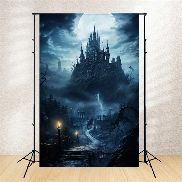 Backdrop Ideas For Halloween Gothic Castle Misty Mountain Backdrop BRP10-224