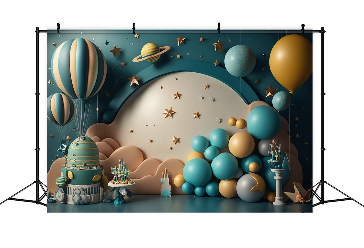 Diy Backdrop Birthday Galactic Hot Air Balloon Backdrop BRP10-340
