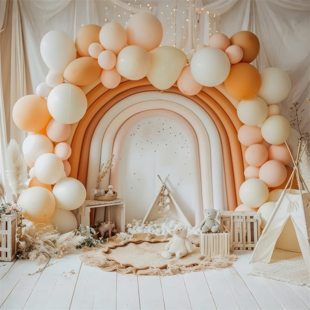 Birthday Photo Backdrop Balloon Rainbow Arch Backdrop BRP10-352