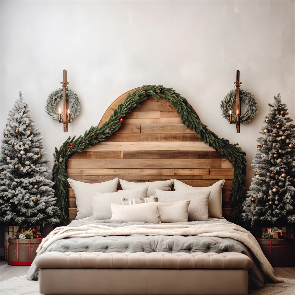 Christmas Headboard Backdrop Trees Bedroom Decor Backdrop BRP11-250
