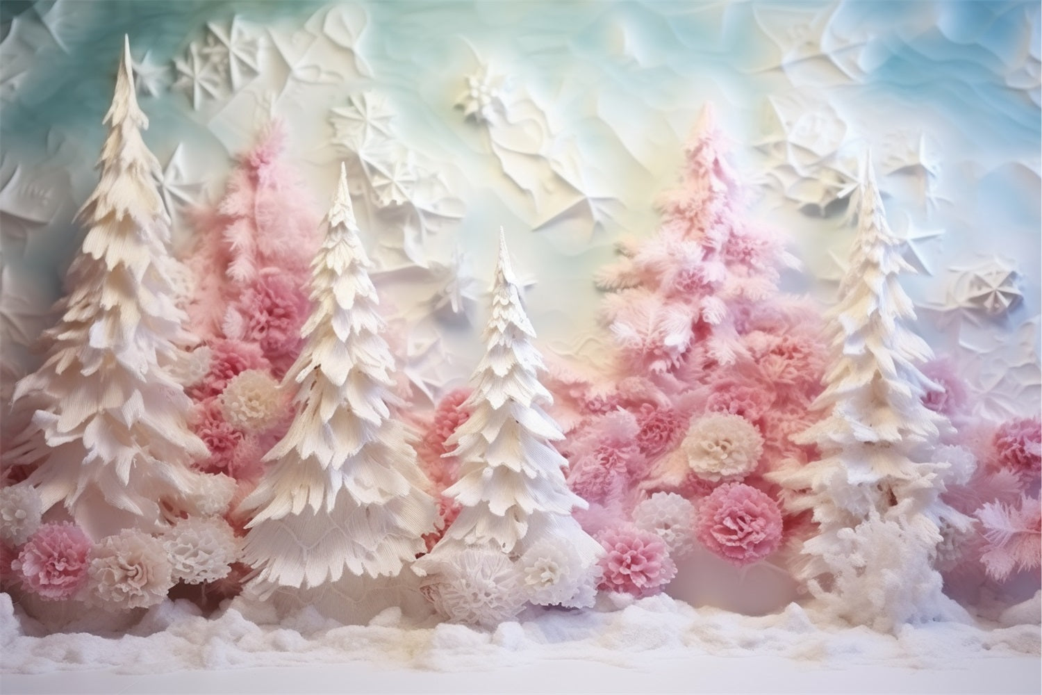 Winter Backdrop Pastel Pink Frosted Forest Backdrop BRP11-255