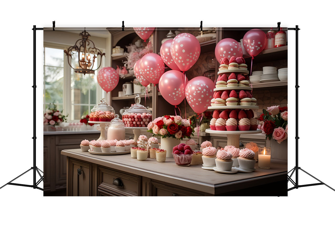 Valentine's Day Backdrop Ideas Balloon Celebration Dessert Backdrop BRP11-282