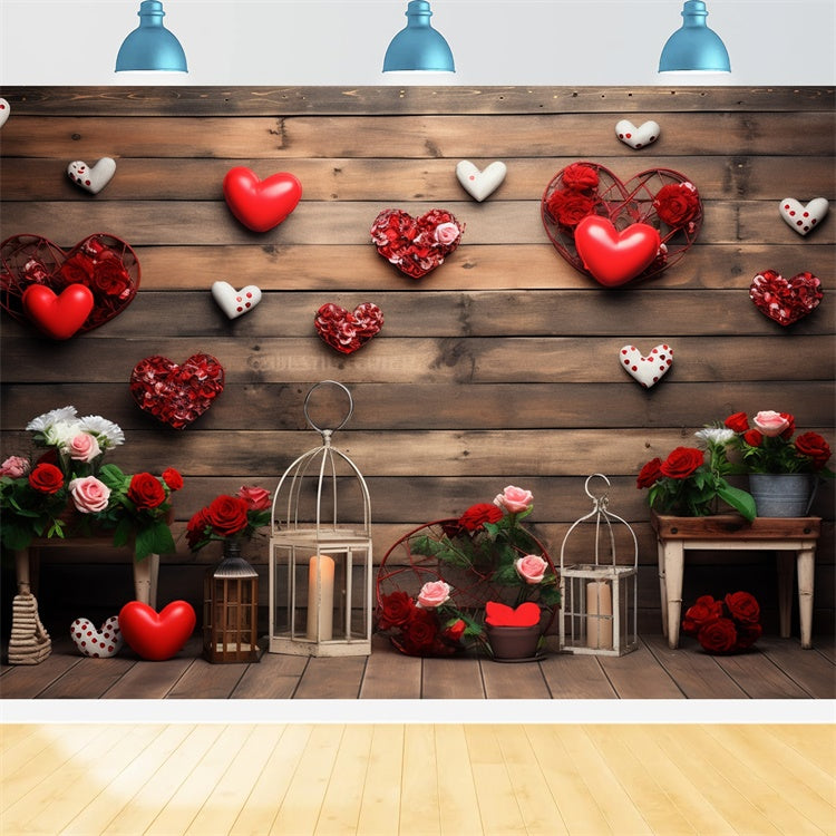 Valentines Day Photoshoot Backdrop Rose Candle Display Backdrop BRP11-288