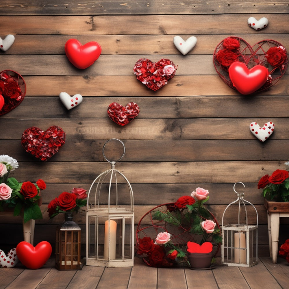 Valentines Day Photoshoot Backdrop Rose Candle Display Backdrop BRP11-288