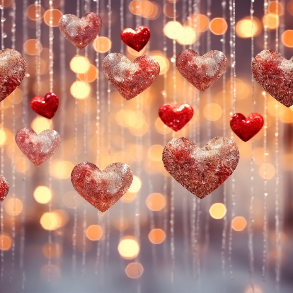 Valentine's Day Backdrop Sparkling Heart Decorations Backdrop BRP11-309