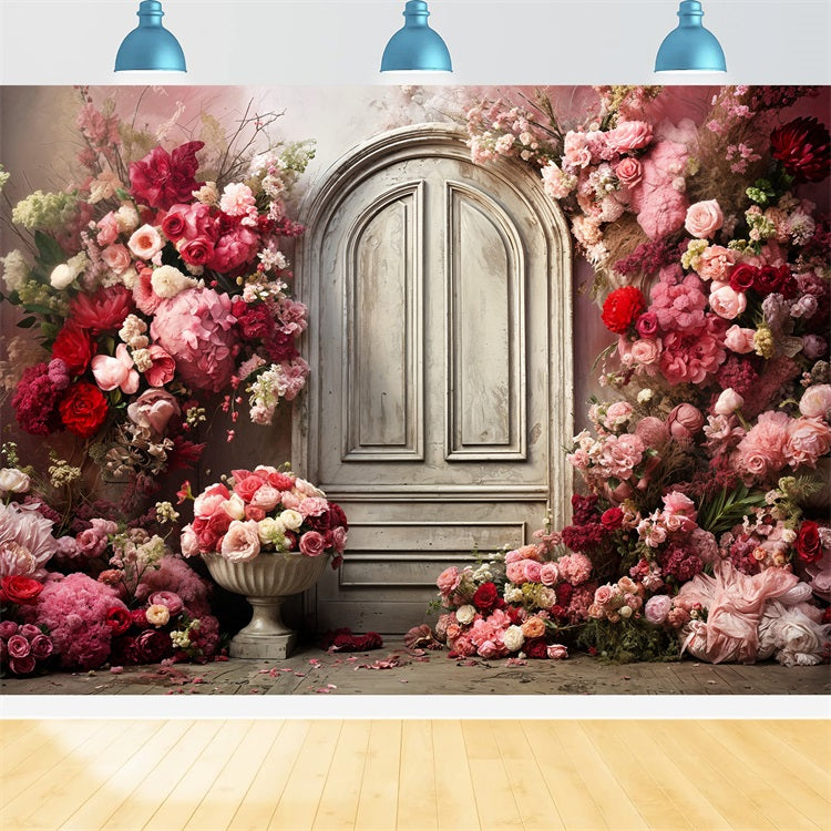 Valentine Photo Backdrops Floral Arch Roses Backdrop BRP11-435