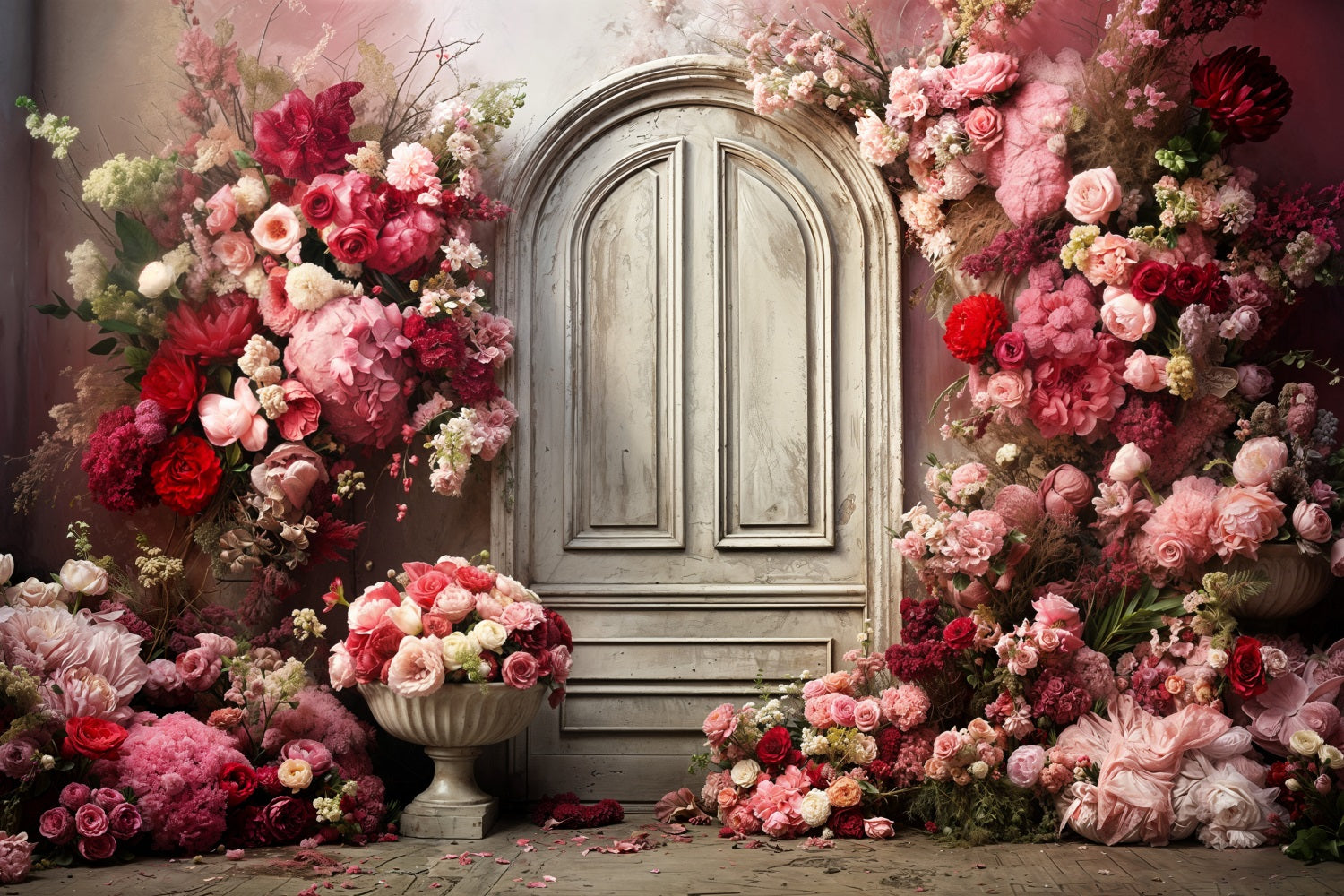 Valentine Photo Backdrops Floral Arch Roses Backdrop BRP11-435