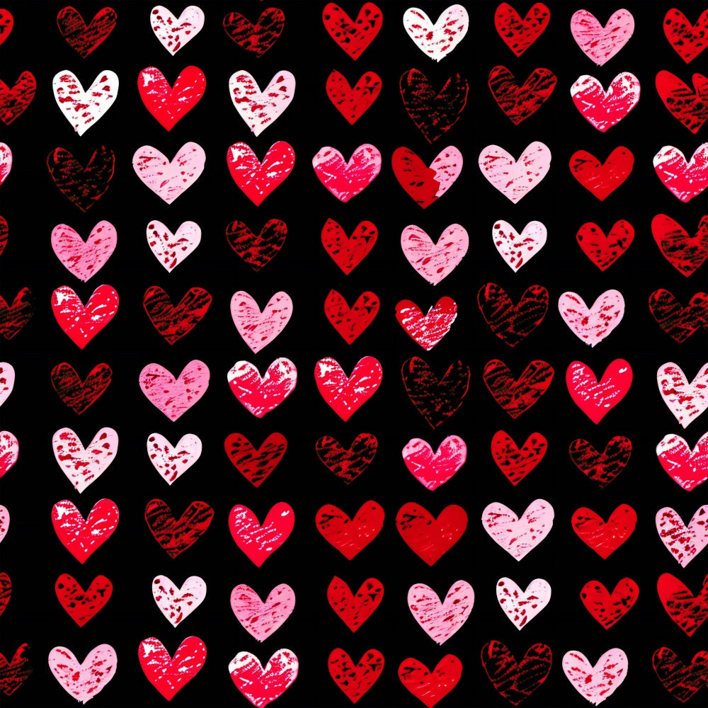 Valentine Backdrop Photography Scribbled Textured Hearts Love Backdrop BRP11-452