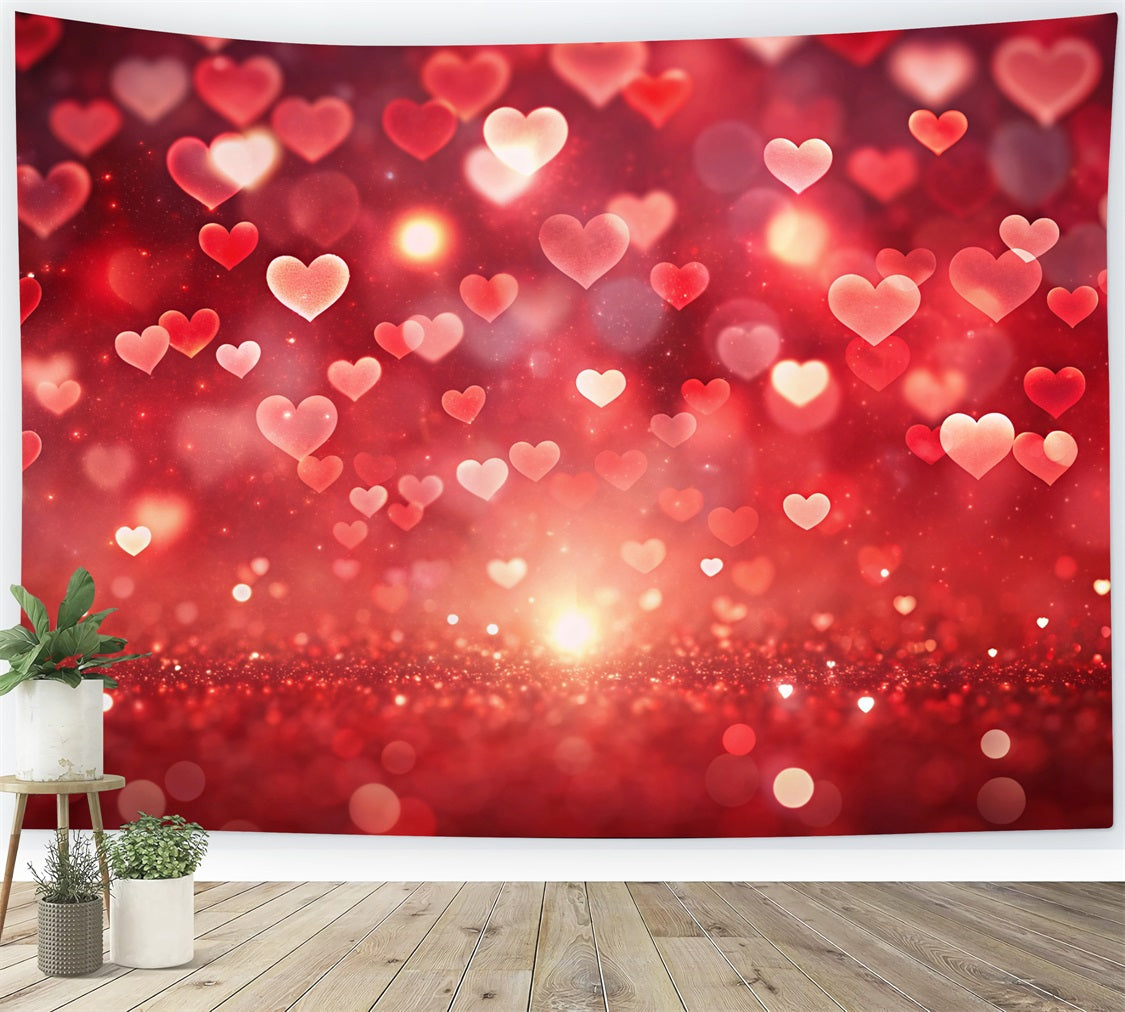 Valentine's Photo Backdrop Glitter Glow Heart Backdrop BRP11-453