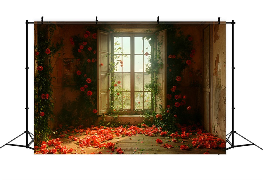 Vintage Backdrop Ideas Floral Window View Backdrop BRP11-555