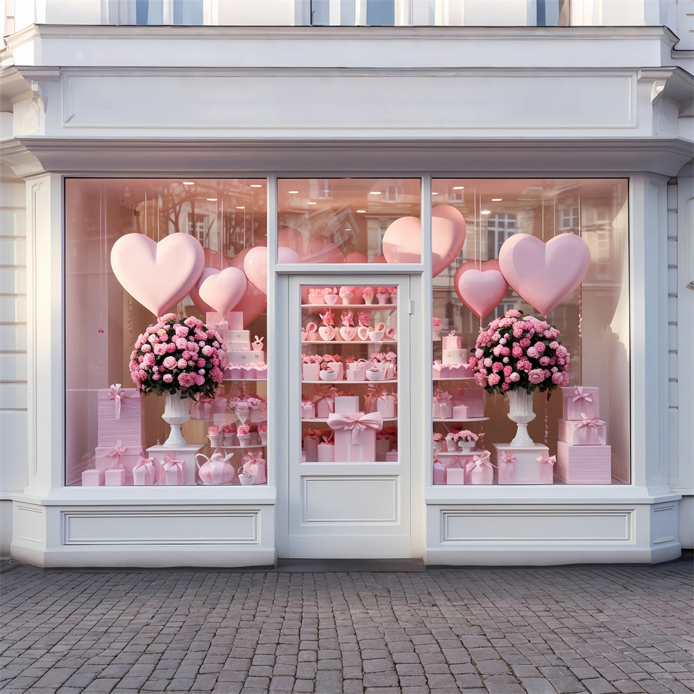 Valentine's Backdrop Love-Themed Window Balloons Roses Backdrop BRP12-191