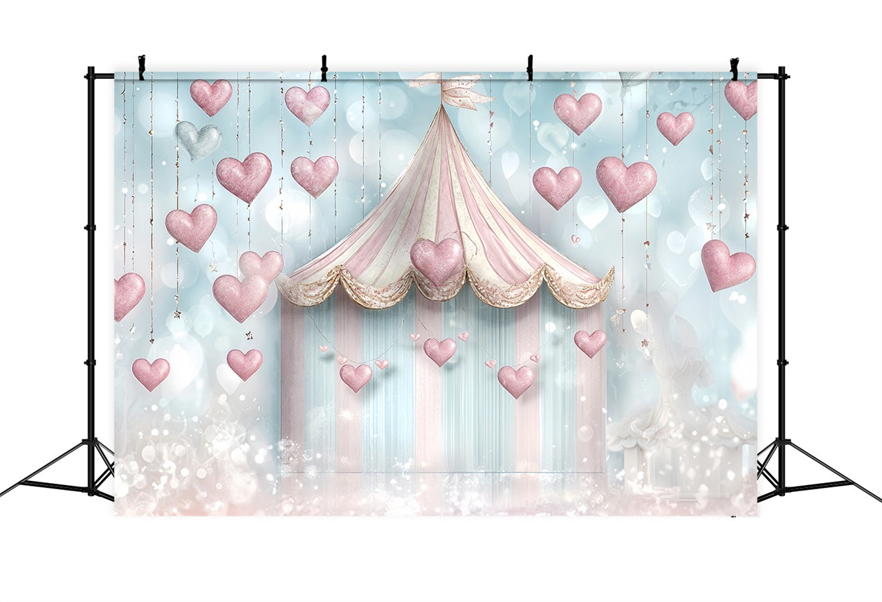 Valentine Theme Backdrop Pastel Tent Heart Decorations Backdrop BRP12-243