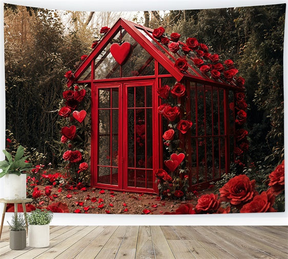 Backdrop For Valentine Garden Glass Cottage Roses Backdrop BRP12-248
