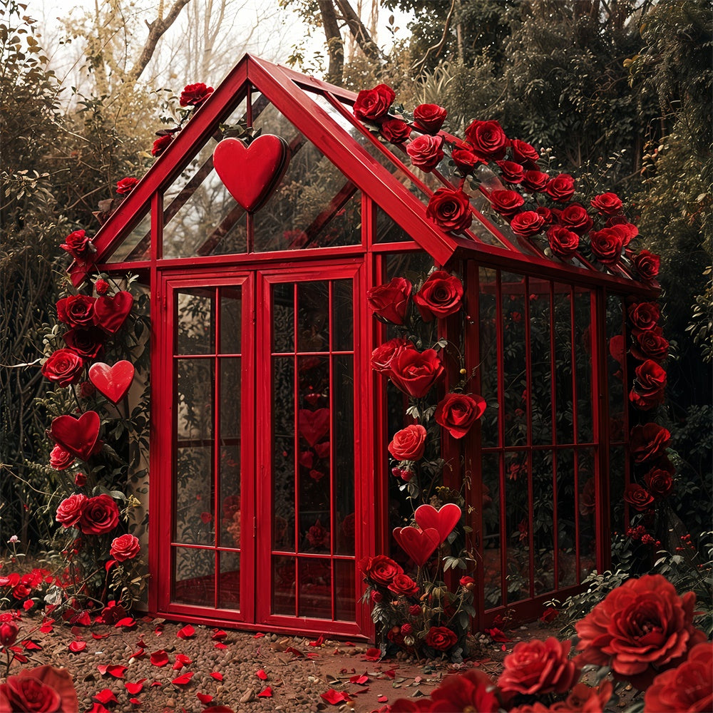 Backdrop For Valentine Garden Glass Cottage Roses Backdrop BRP12-248