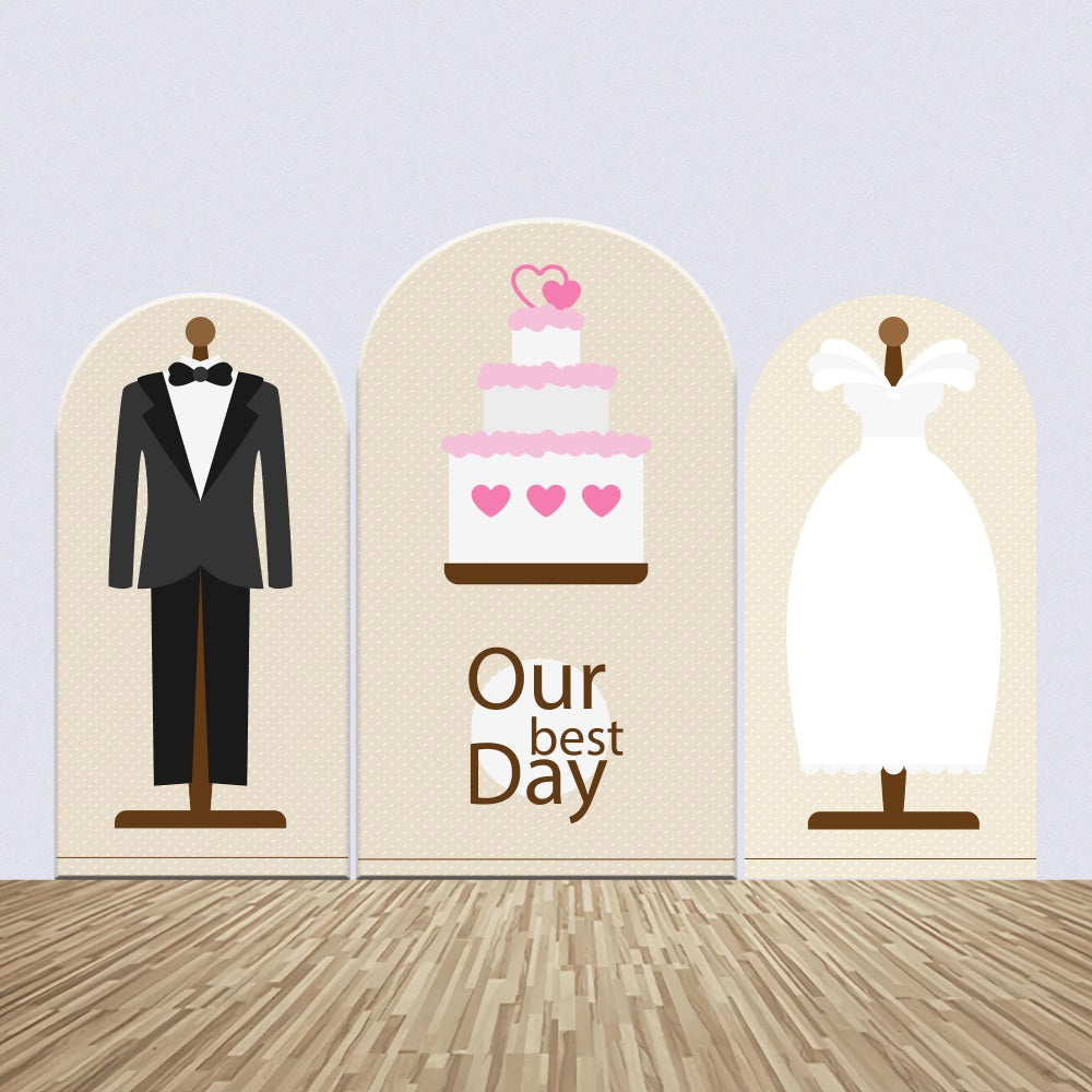 Customized Wedding Backdrop Our Best Day Tuxedo Arch Backdrop Kit BRP12-321