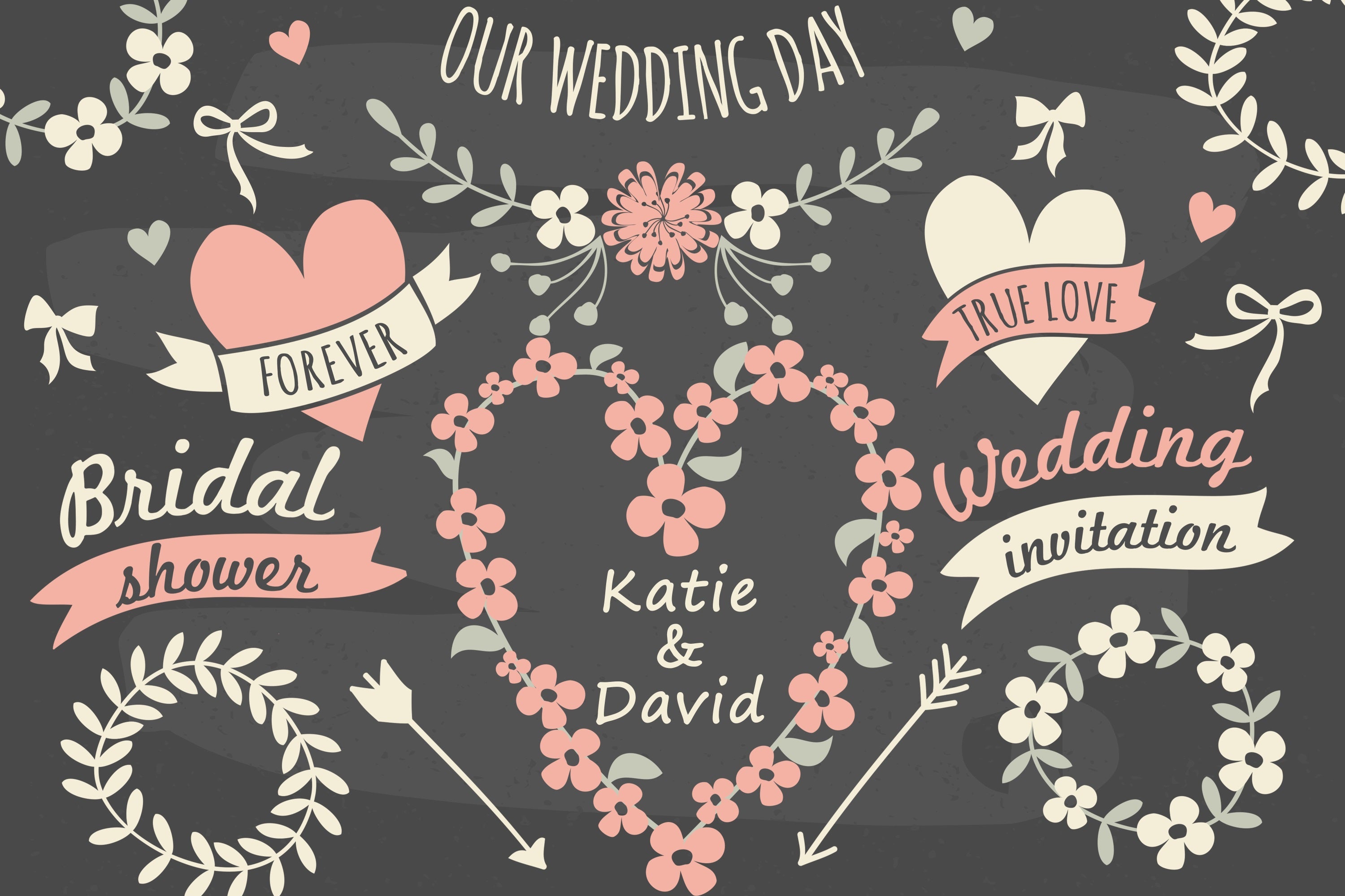 Custom Backdrop For Wedding Day Floral Heart Backdrop BRP12-359