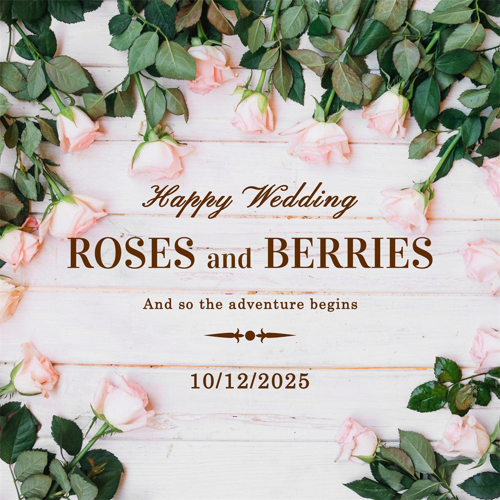 Personalized Wedding Photo Backdrops Pastel Rose Backdrop BRP12-365