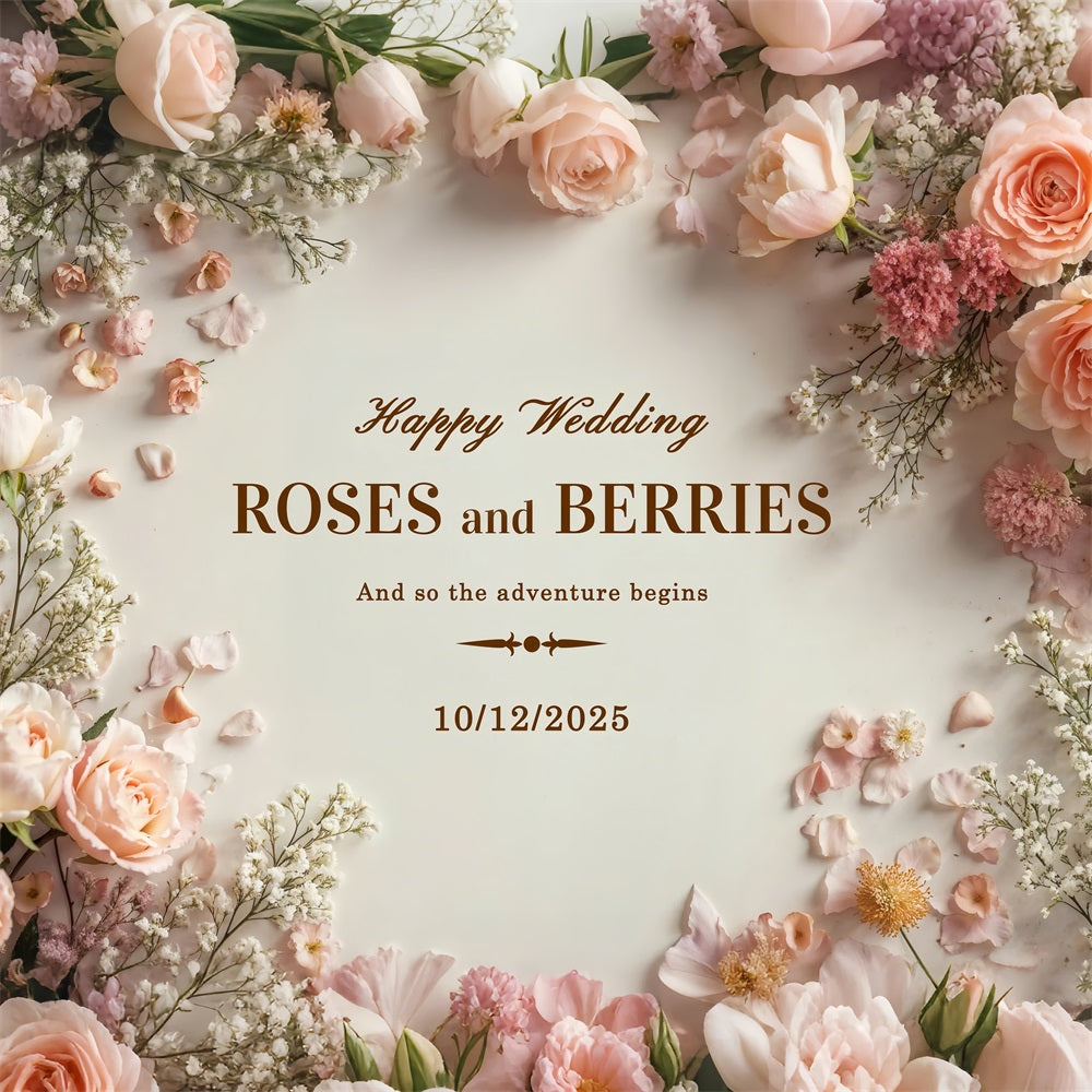 Custom Backdrops For Weddings Floral Soft Pink Backdrop BRP12-366