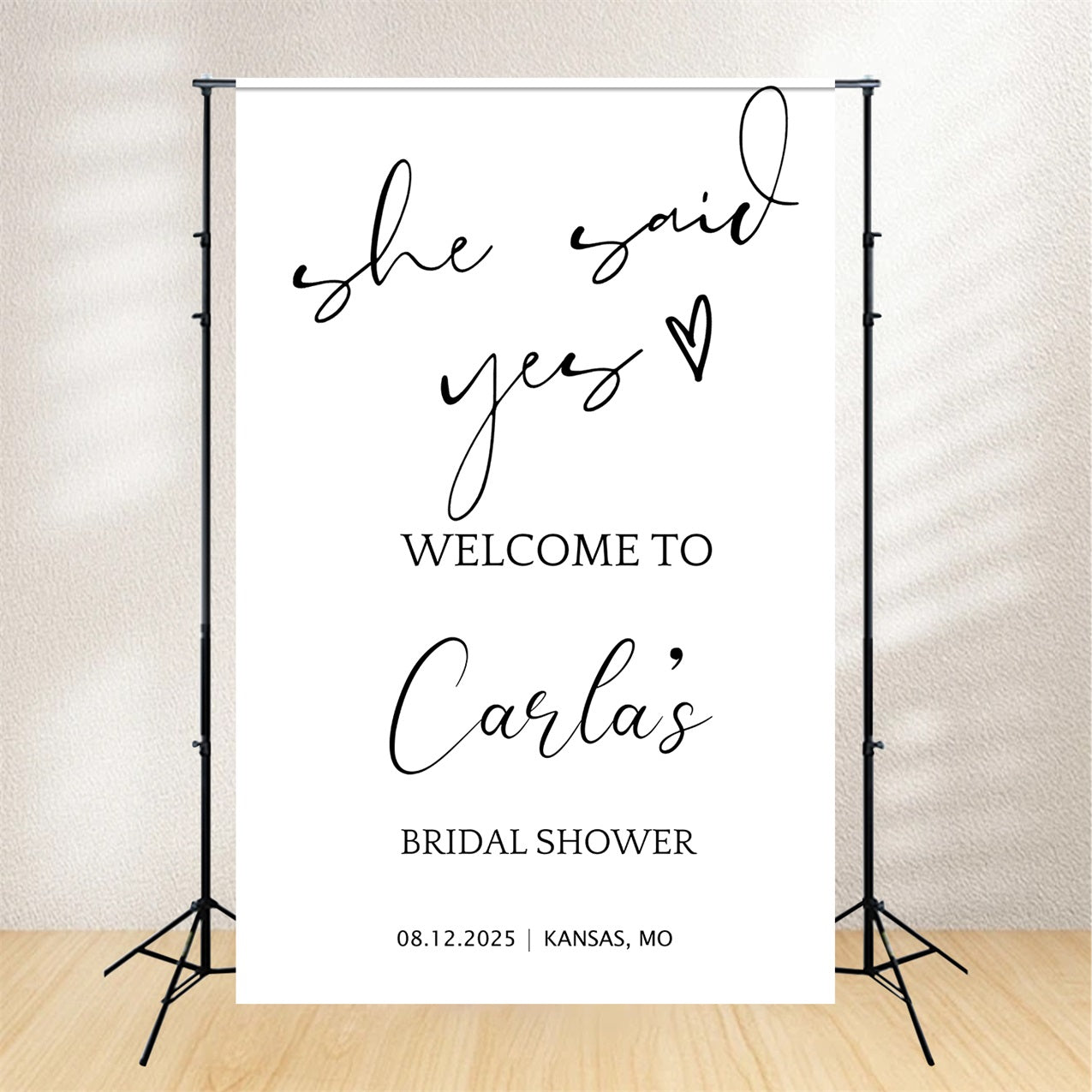 Personalized Wedding Backdrops Minimalist Bridal Shower Photo Backdrop BRP12-369