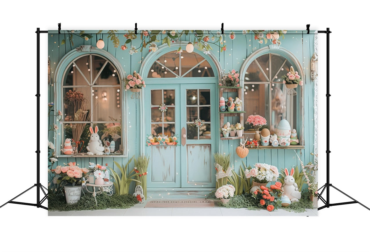 Photo Backdrops Easter Rabbit Floral Window Display Backdrop BRP12-395