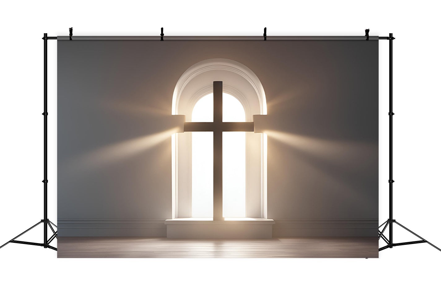 Easter Photo Backdrop Church Cross Arch Sunbeams Backdrop BRP12-437