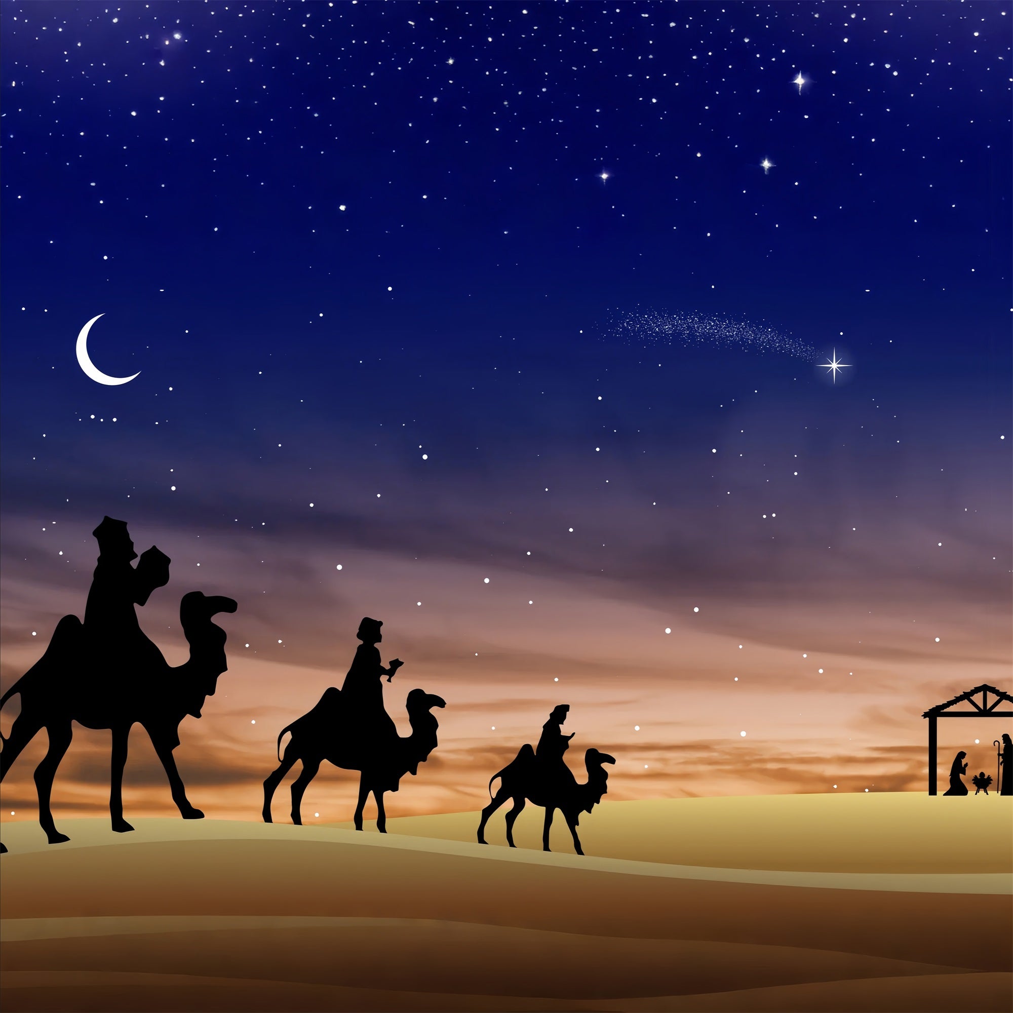Nativity Backdrop Three Kings Holy Manger Backdrop BRP12-443