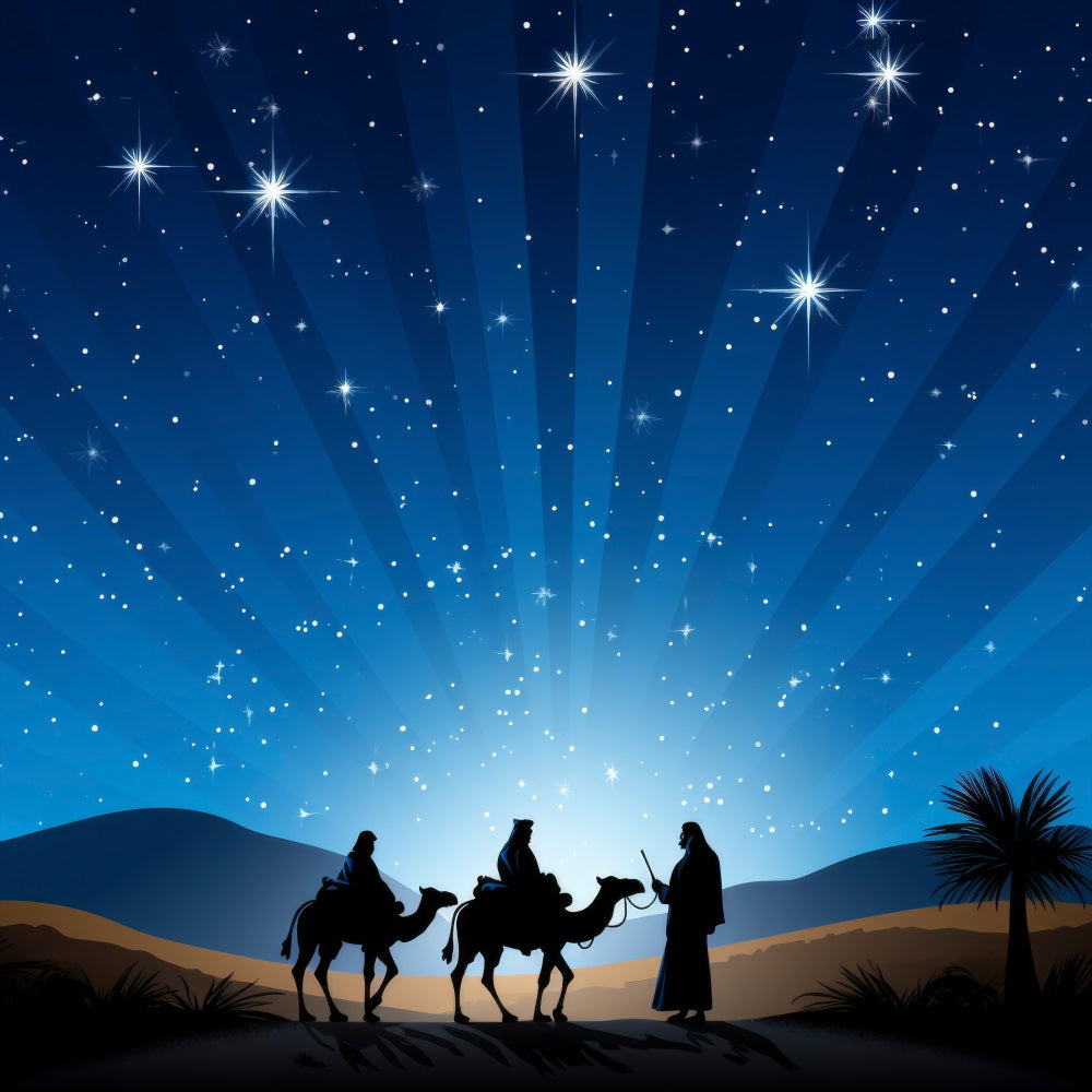 Backdrop Nativity Three Kings Starry Night Backdrop BRP12-445