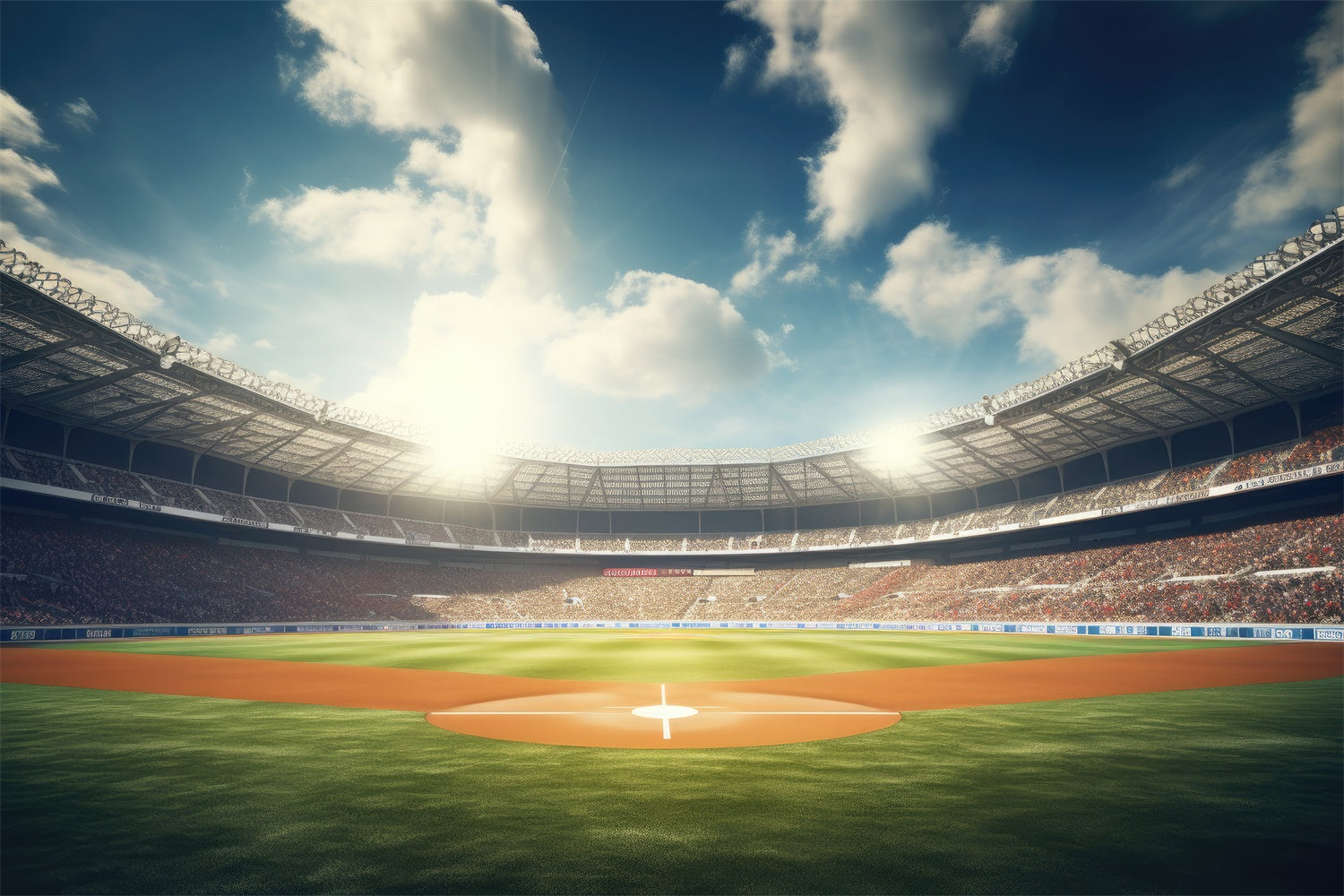 Backdrop Sports Baseball Court Diamond Blue Sky Backdrop BRP12-589