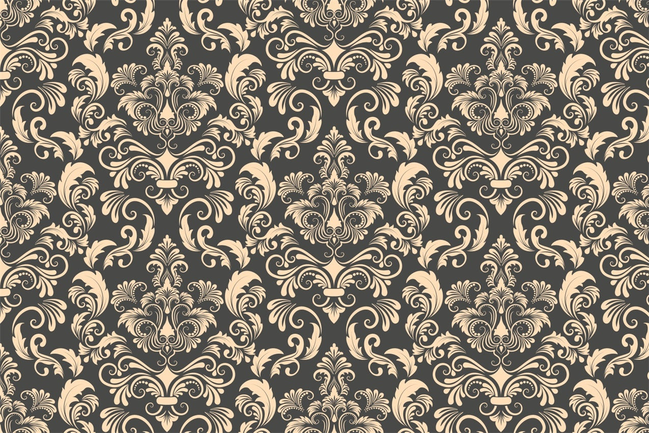 Damask Photo Backdrops Elegant Beige Floral Ornate Backdrop BRP12-612