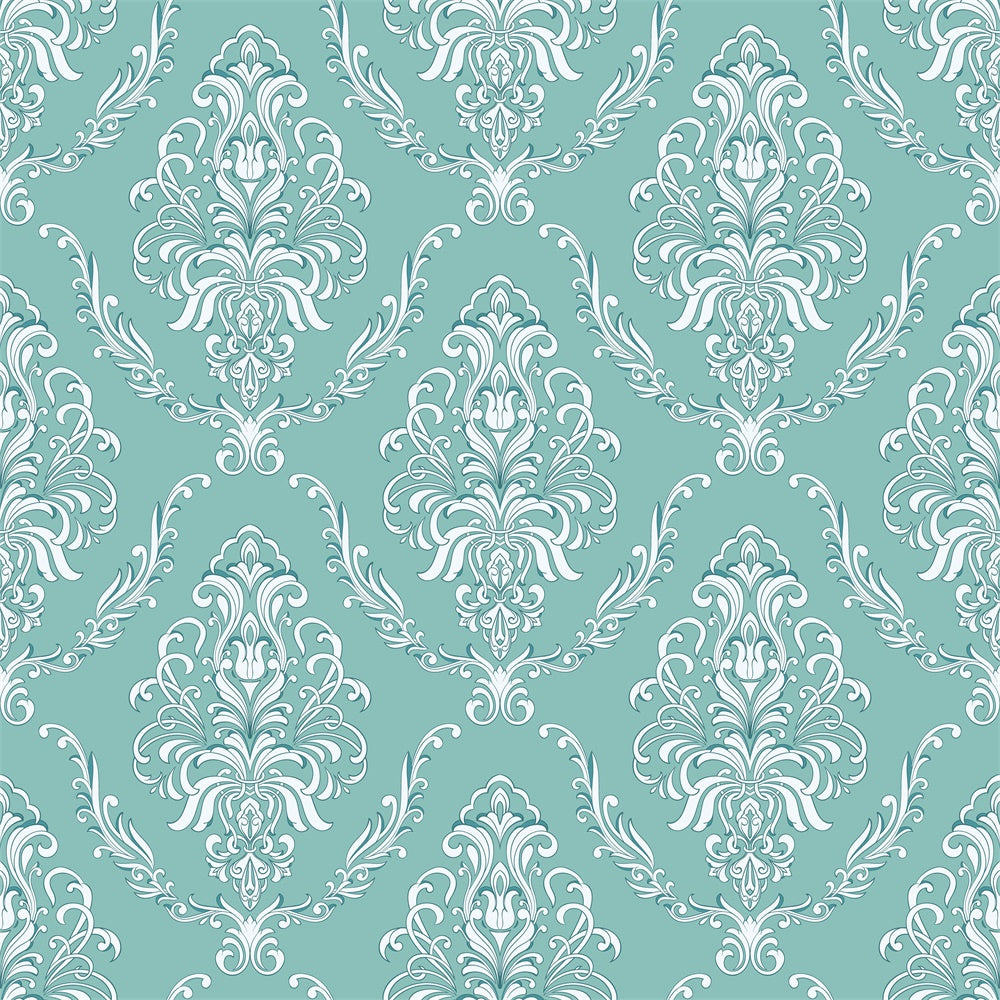 Damask Photo Backdrops Mint Green Floral Ornate Backdrop BRP12-617