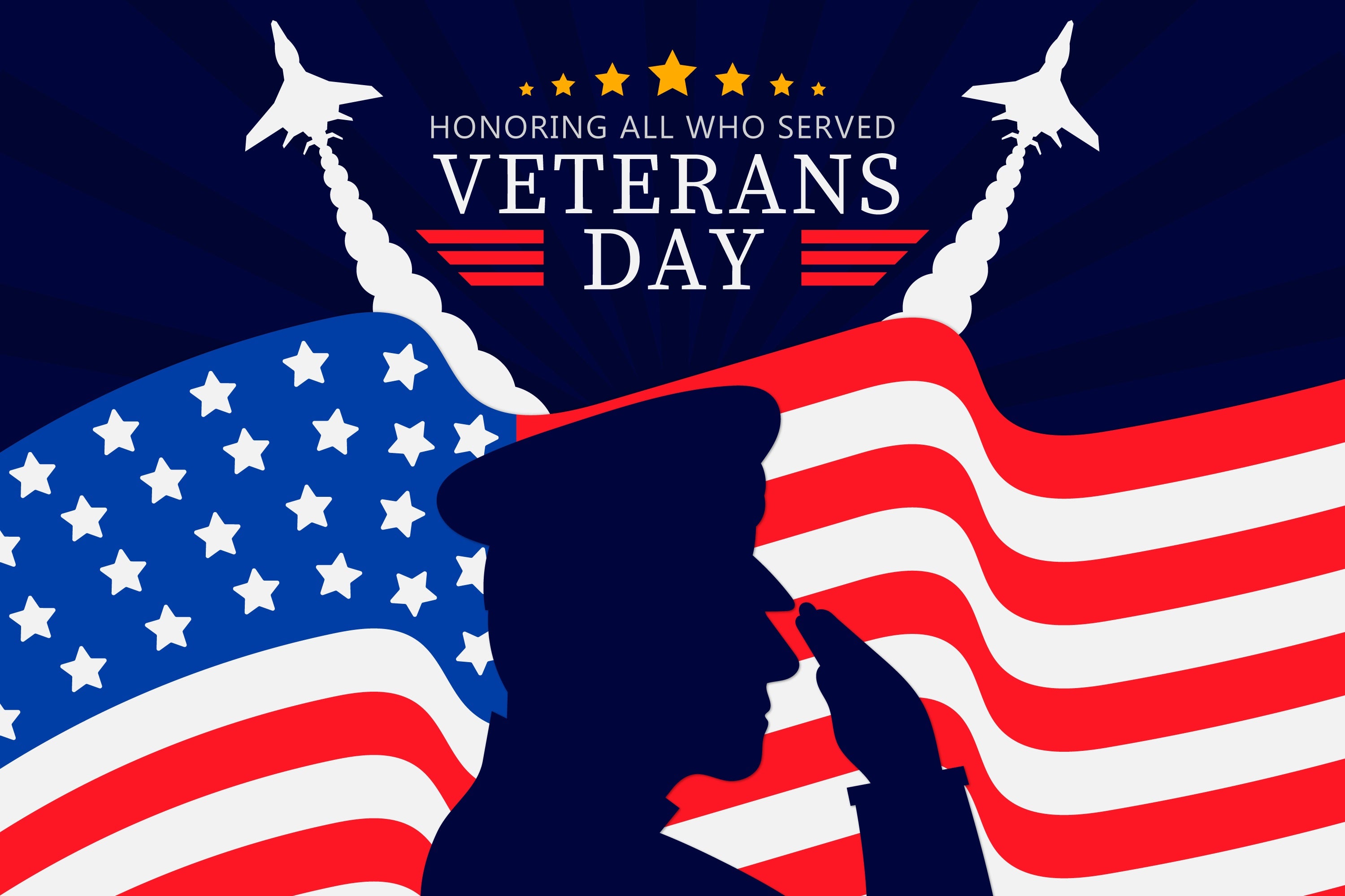 American Flag Backdrop Veterans Day Salute Backdrop BRP12-686