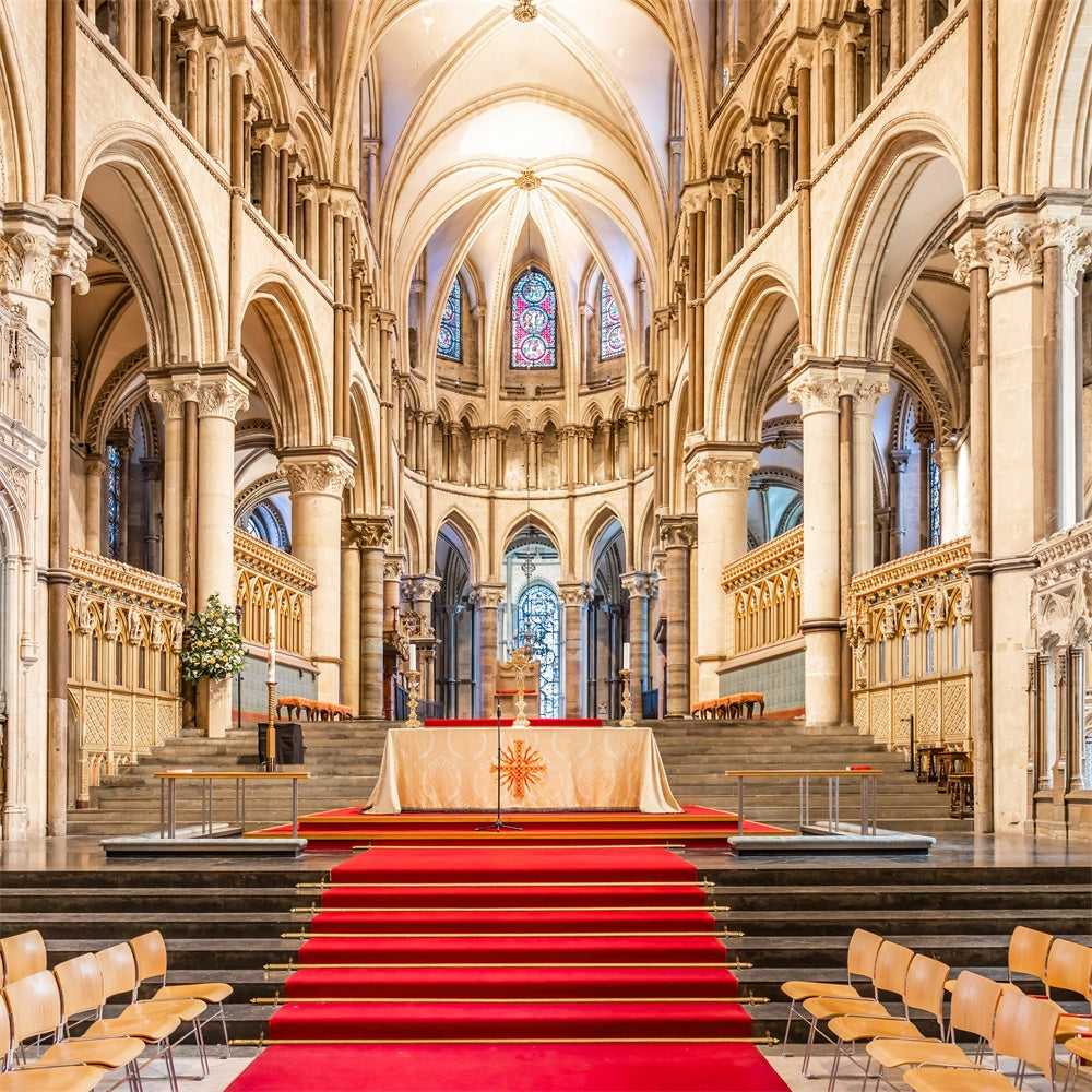 Church Backdrops Cathedral Altar Red Carpet Backdrop BRP12-713