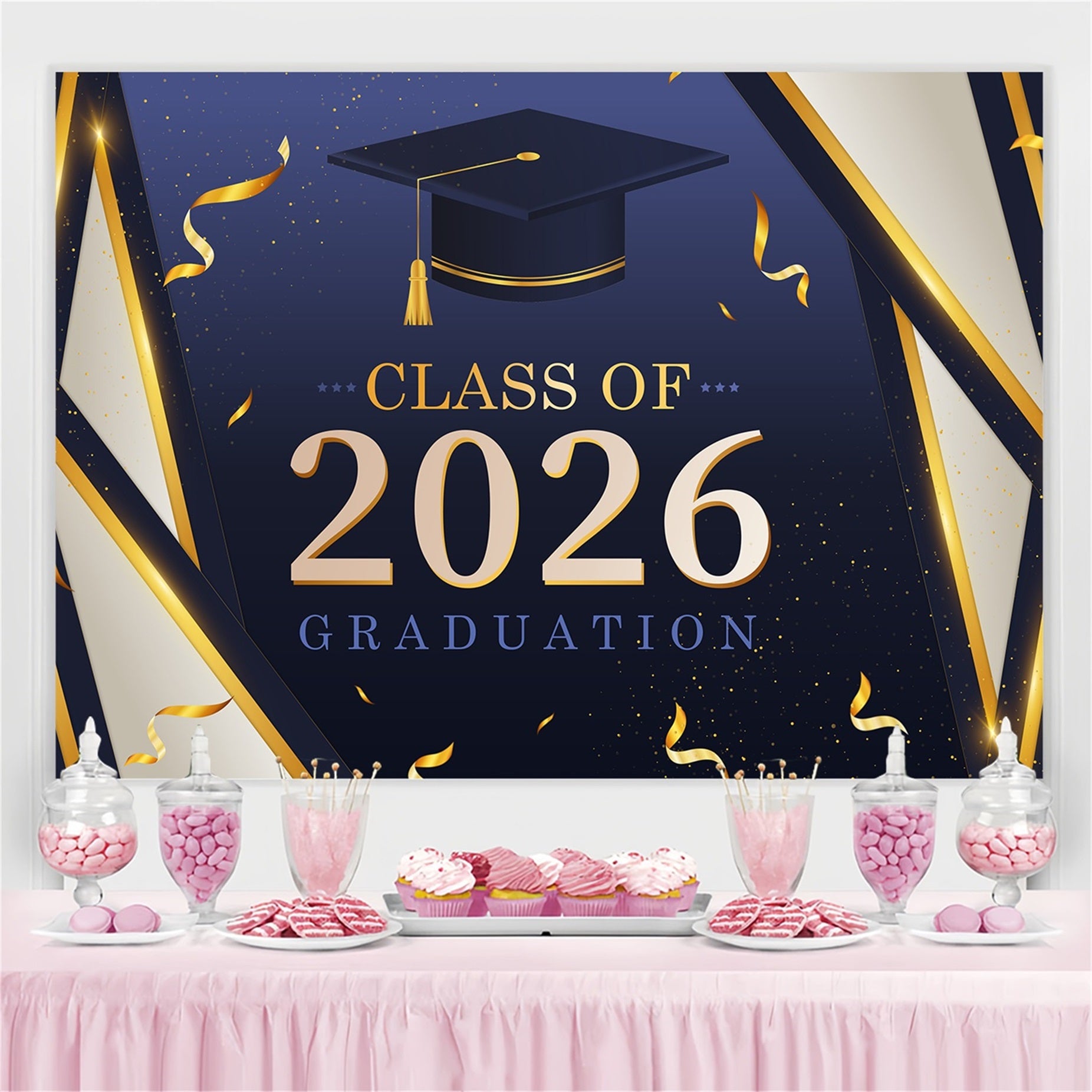 Graduation Backdrop Ideas 2026 Modern Lines Graduation Party Backdrop BRP2-270