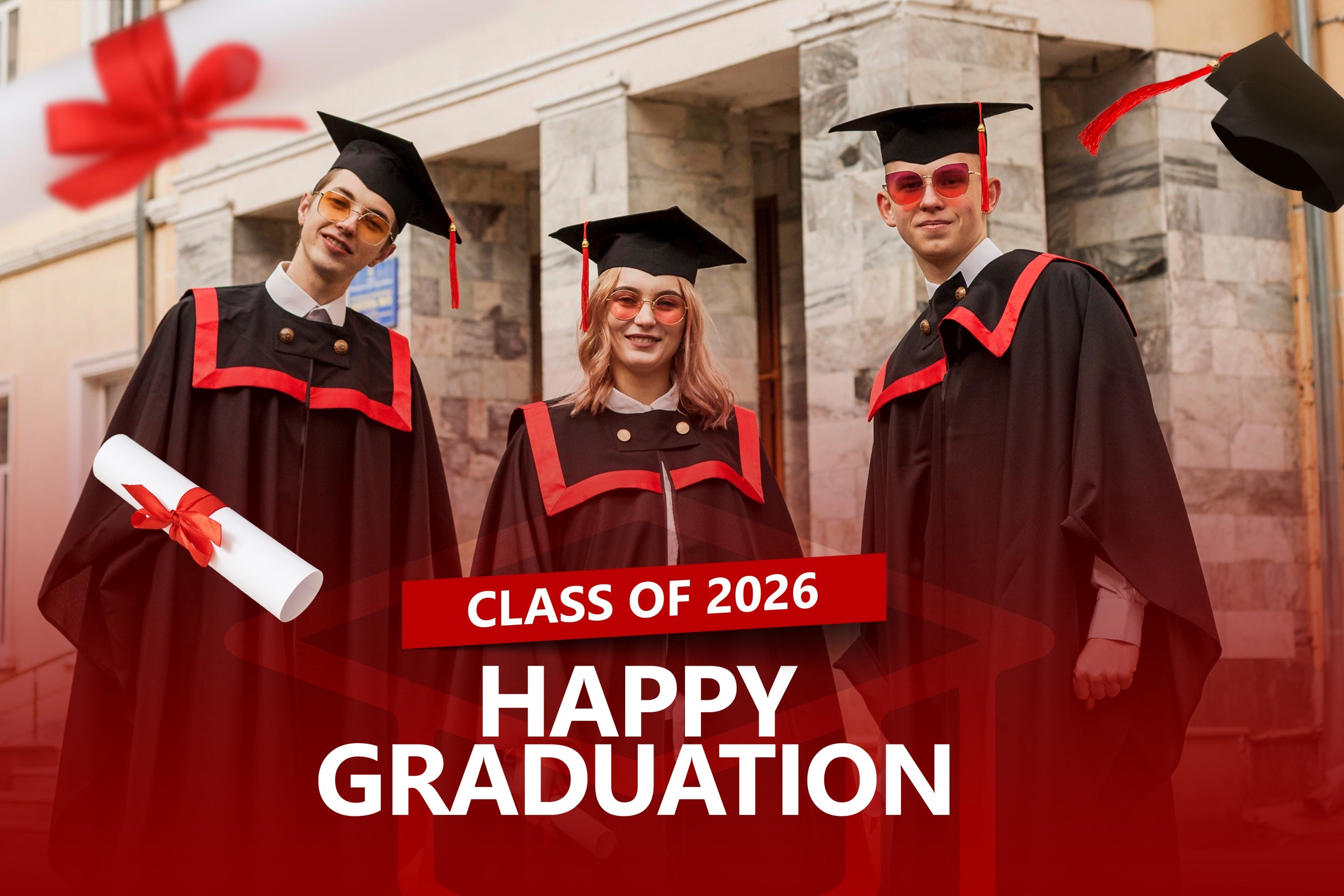 Personalized Graduation Photo Backdrop Cap Gown Graduation Party Backdrop BRP2-276