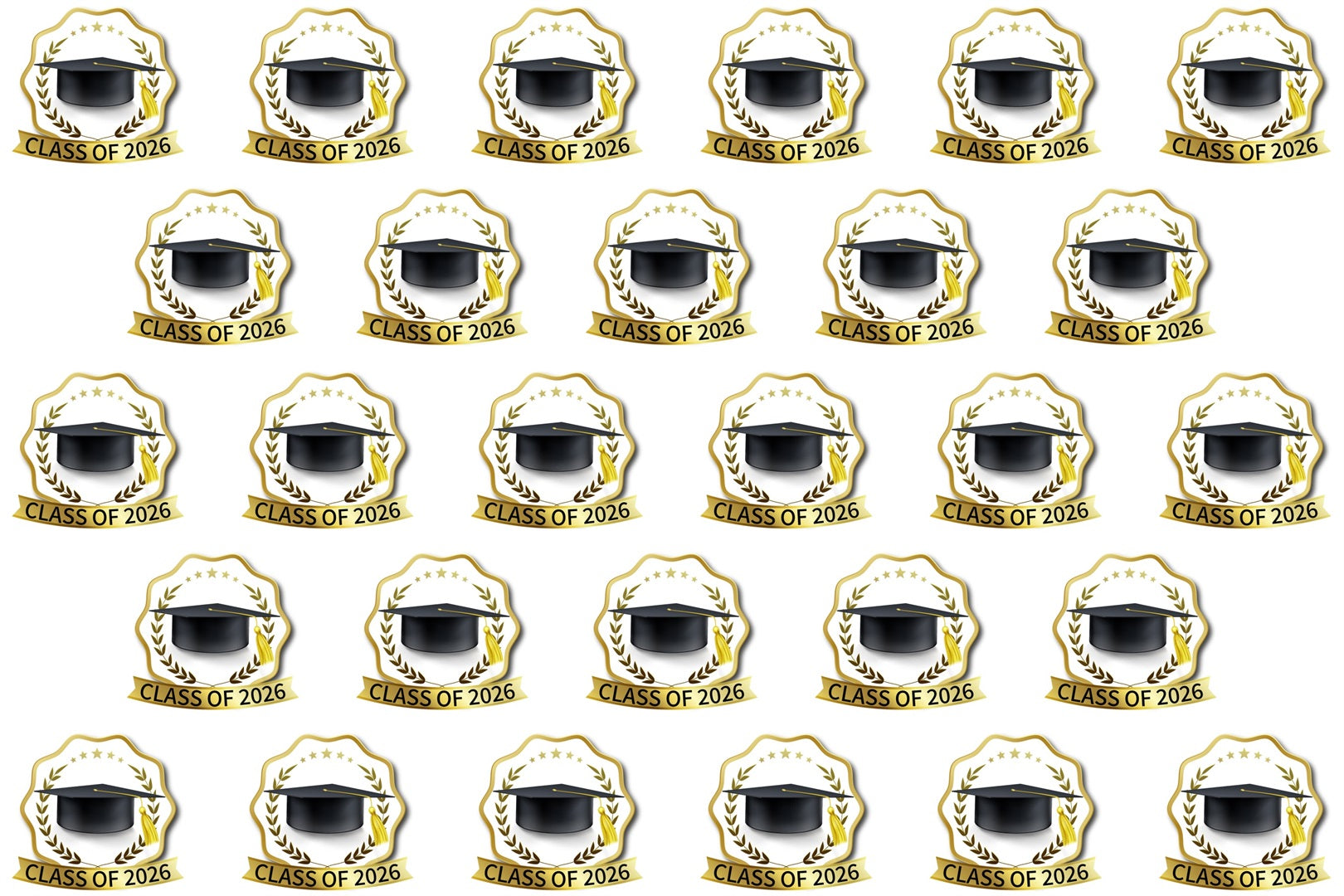 Custom Graduation Backdrops Classic Gold Emblem Graduation Party Backdrop BRP3-11