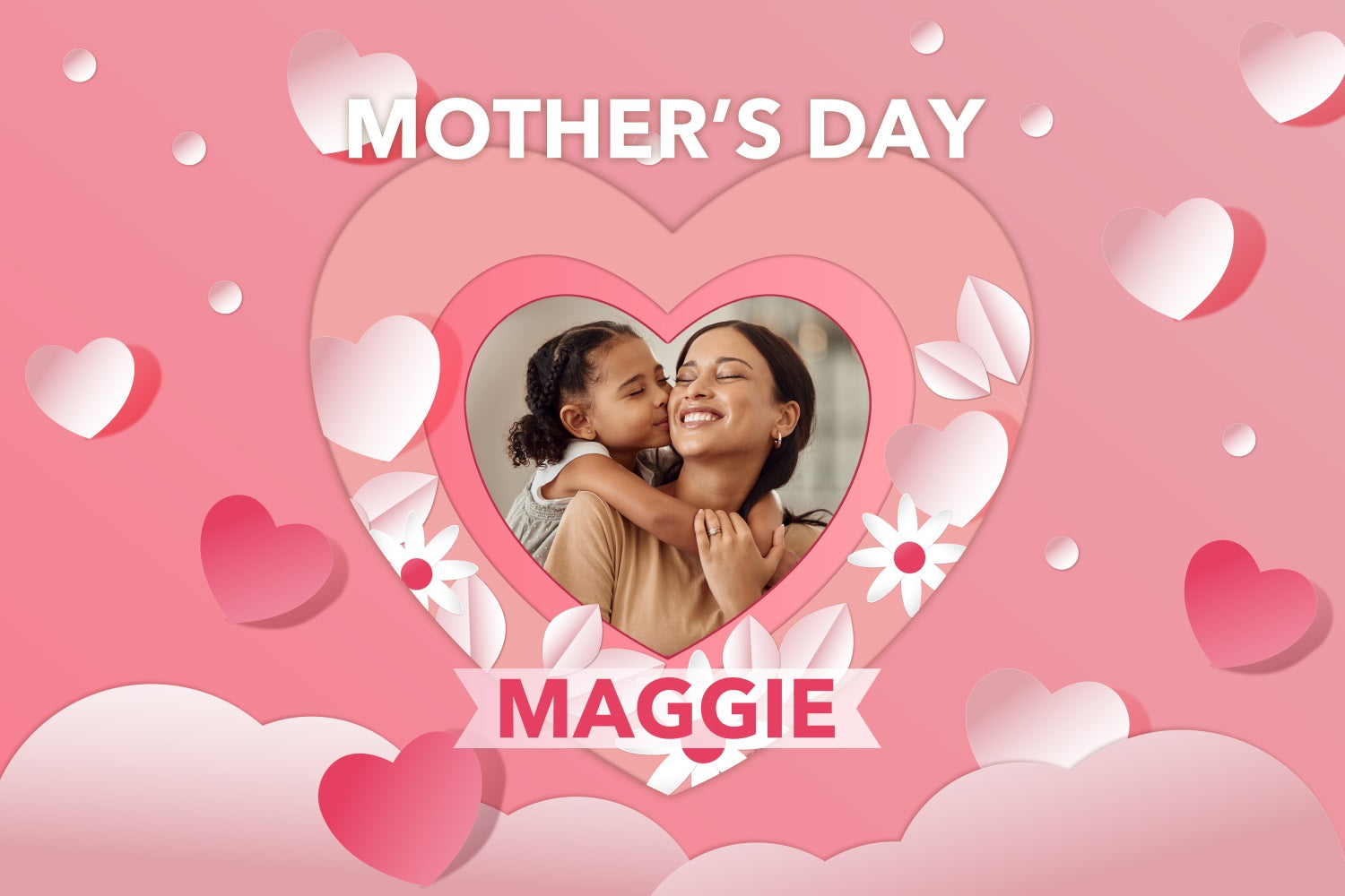 Mother's Day Photography Backdrops Pink Hearts Love Custom Backdrop BRP3-121