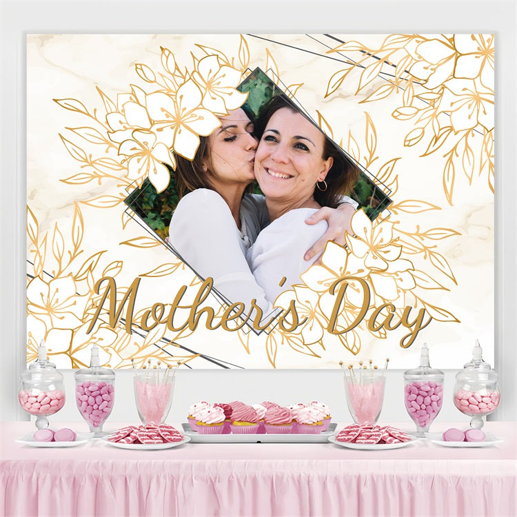 Mother's Day Backdrop Ideas Golden Blossom Love Customized Backdrop BRP3-123