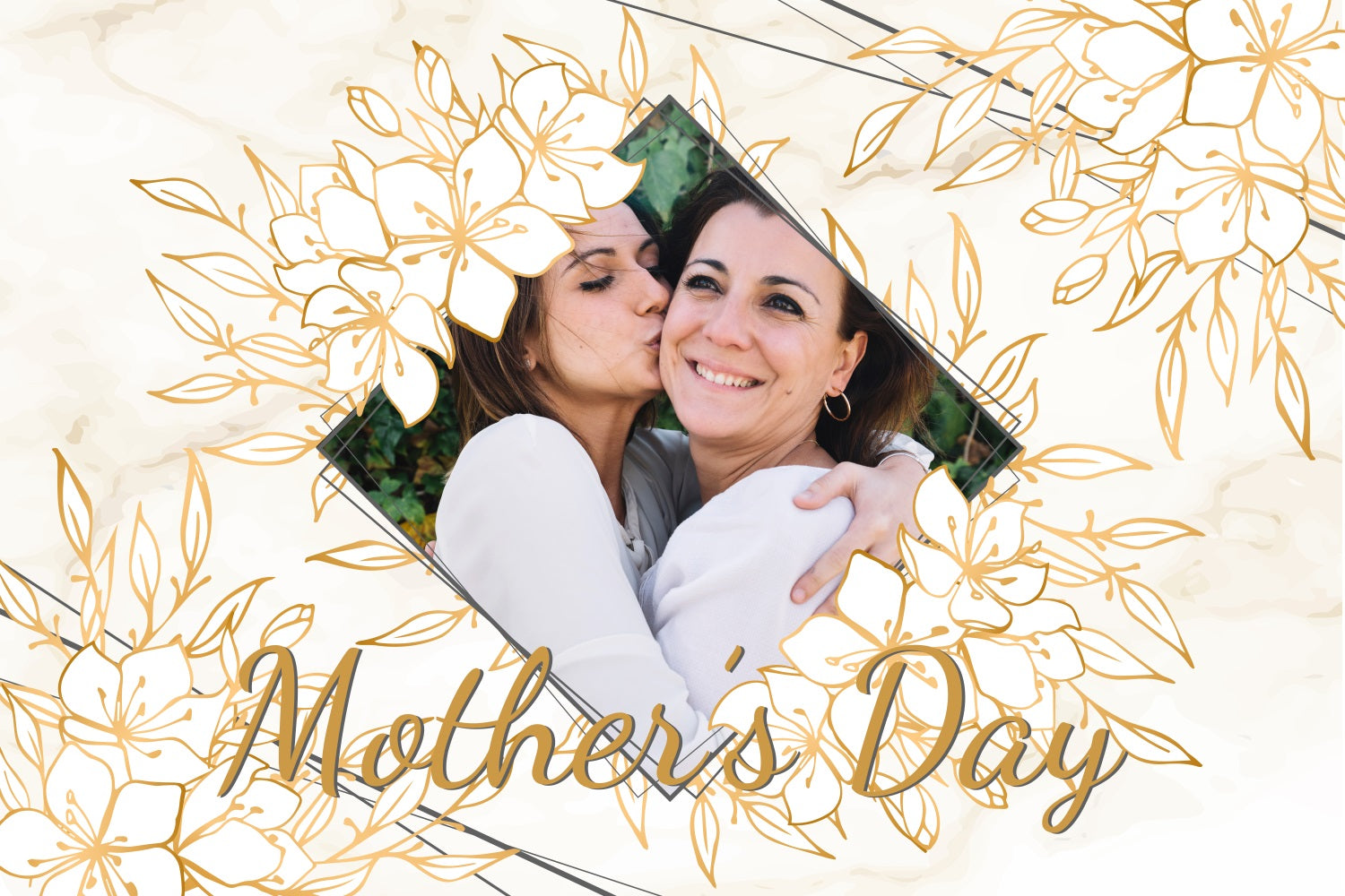 Mother's Day Backdrop Ideas Golden Blossom Love Customized Backdrop BRP3-123